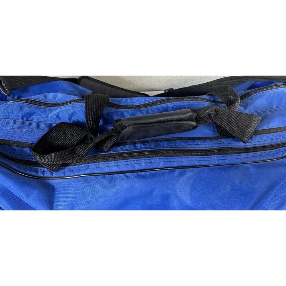 Vintage XL 90s Blue Nike Travel Duffle Gym Bag Embroidered Swoosh Logo Nylon - Picture 6 of 16